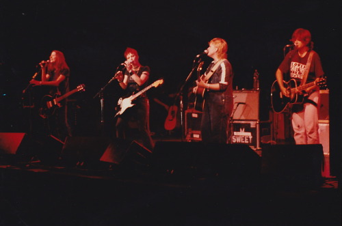 Michelle Malone, Joan Jett, Emily, Amy at Roseland Ballroom, NYC, 1996. Photo by Susan Alzner