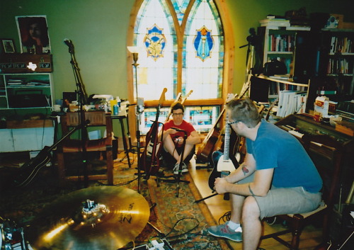 Mel and Greg at Amy's studio Didn't It Feel Kinder sessions 2007